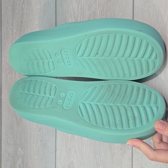 Crocs Women Mint Iconic Comfort Green Slide Platform Sandals Shoes Sz 9 - Picture 12 of 14